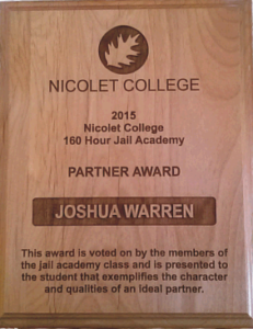 Nicolet college Plaque